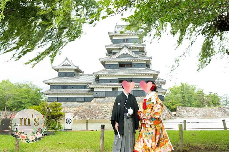 松本城と紫陽花のお寺にて前撮り
