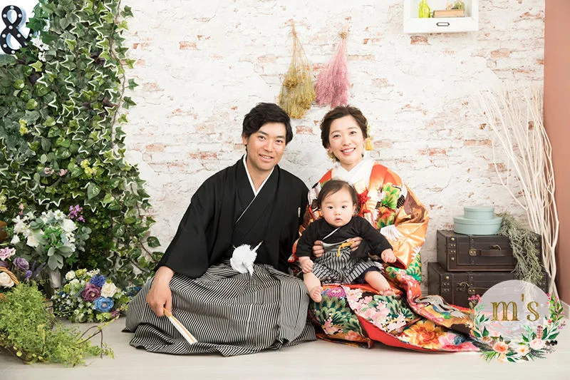 親子で松本城での和装前撮り
