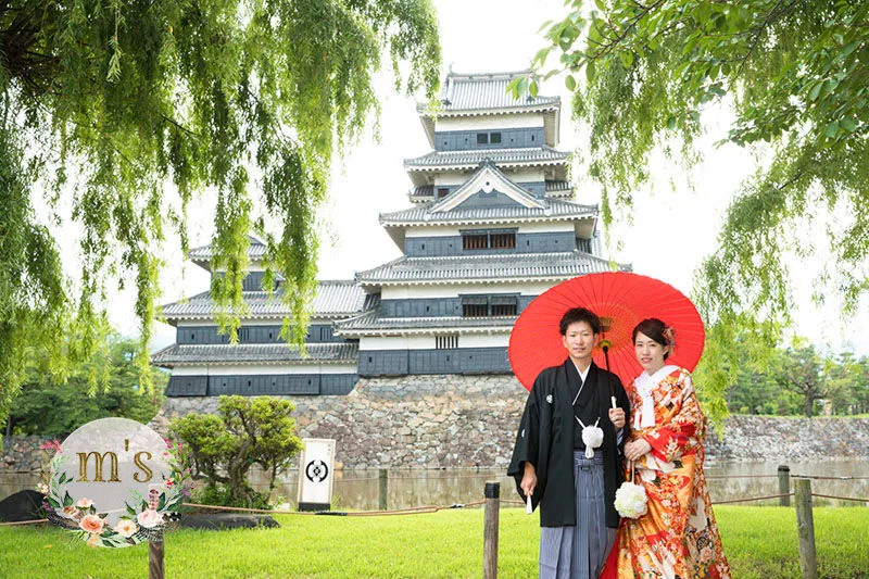 松本城とスタジオでの撮影