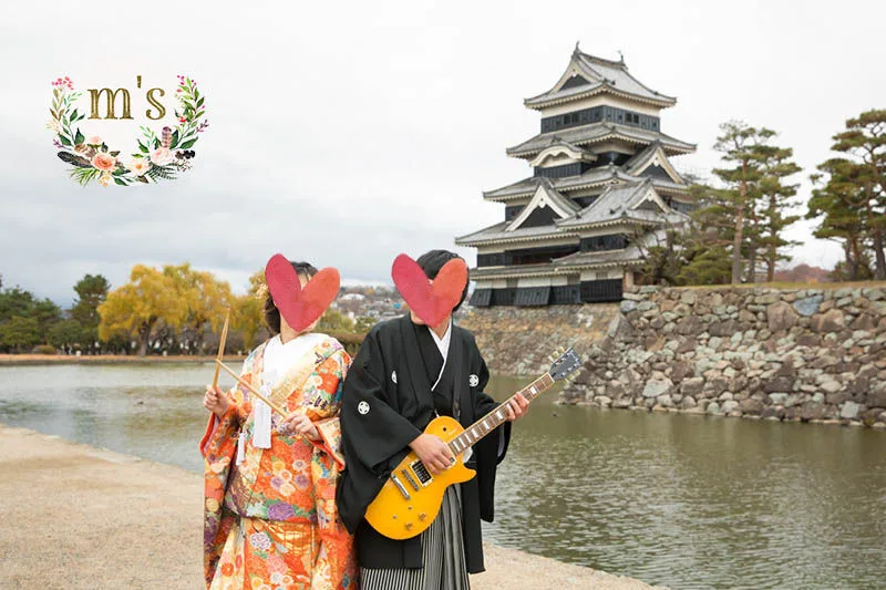 松本城にて結婚写真撮影