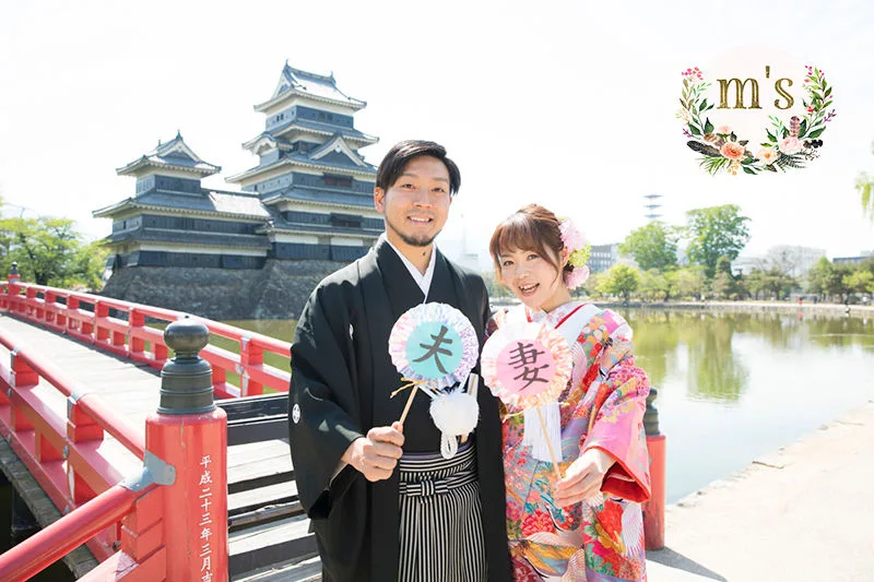 松本城とスタジオにて前撮り