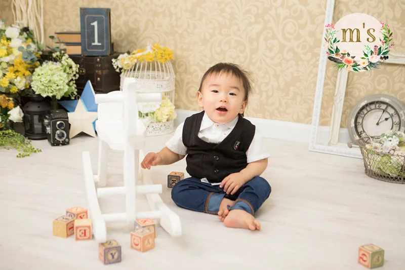 スタジオにて１歳のお誕生日