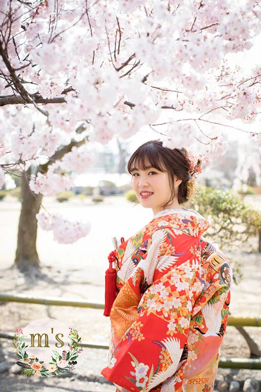 桜の松本城とあがたの森で前撮り
