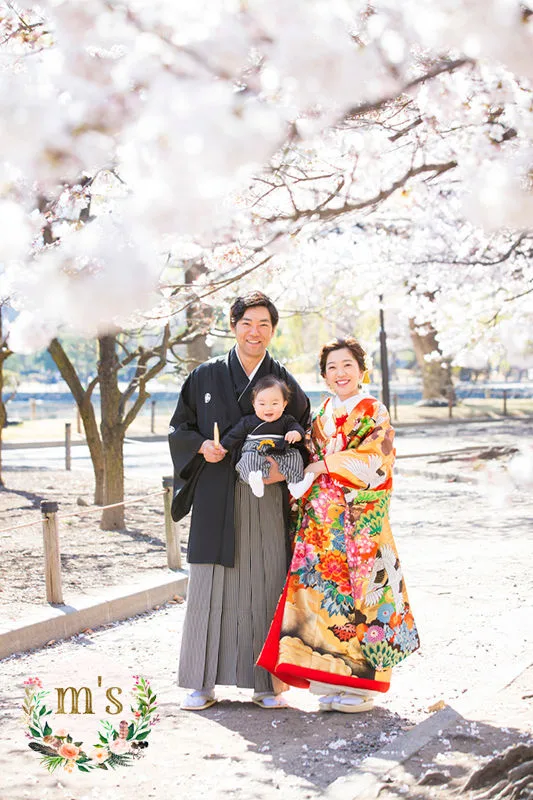 親子で松本城での和装前撮り