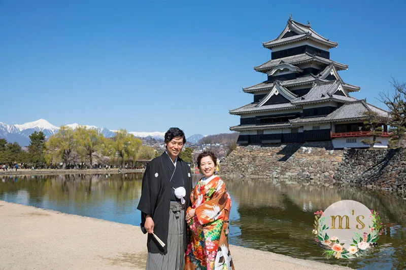 親子で松本城での和装前撮り