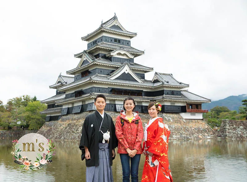 松本城での和装撮影