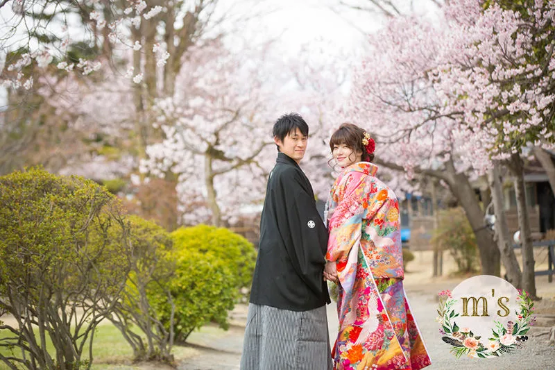 桜と松本城