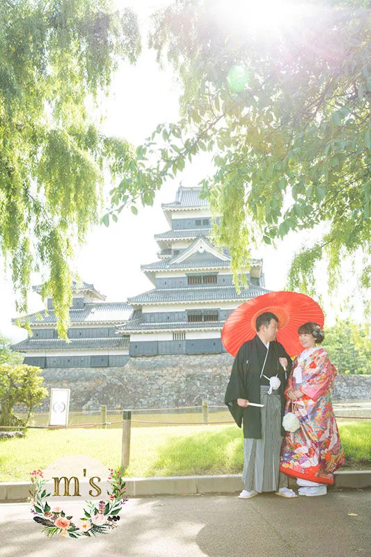 スタジオと松本城での和装ウェディング