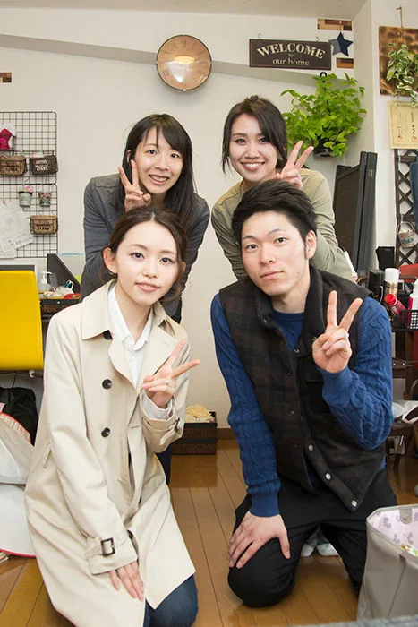 桜の中で