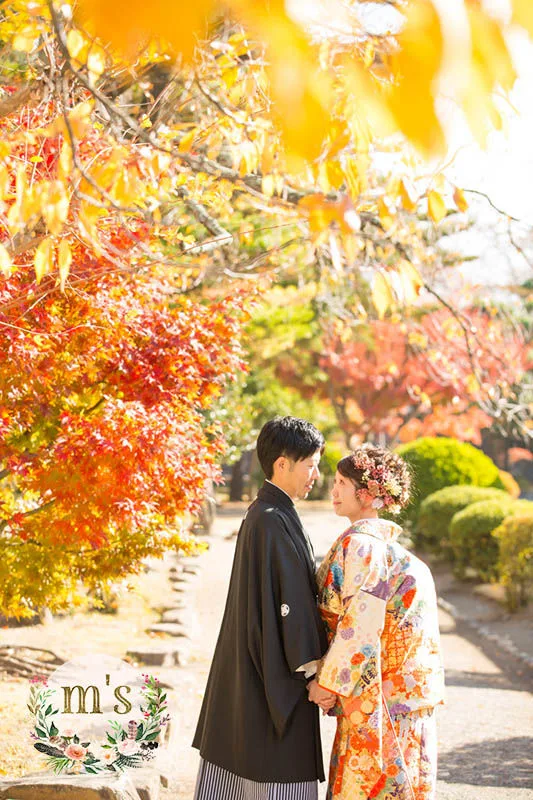 紅葉の松本城での撮影
