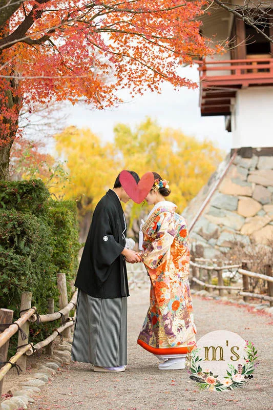 松本城にて結婚写真撮影