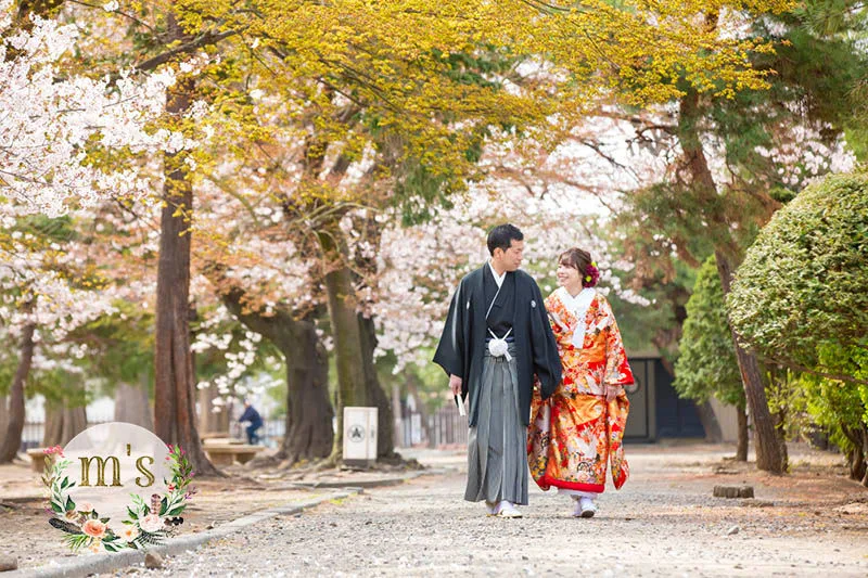 松本城での桜　前撮り
