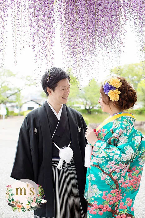 新緑の松本城での前撮り