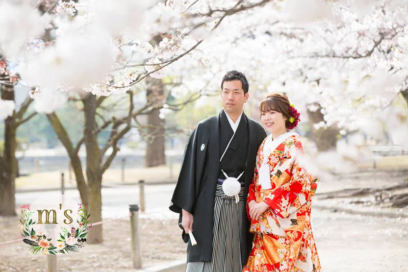 松本城での桜　前撮り