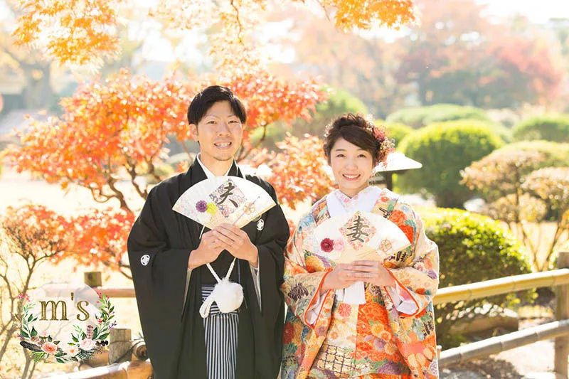 紅葉の松本城での撮影