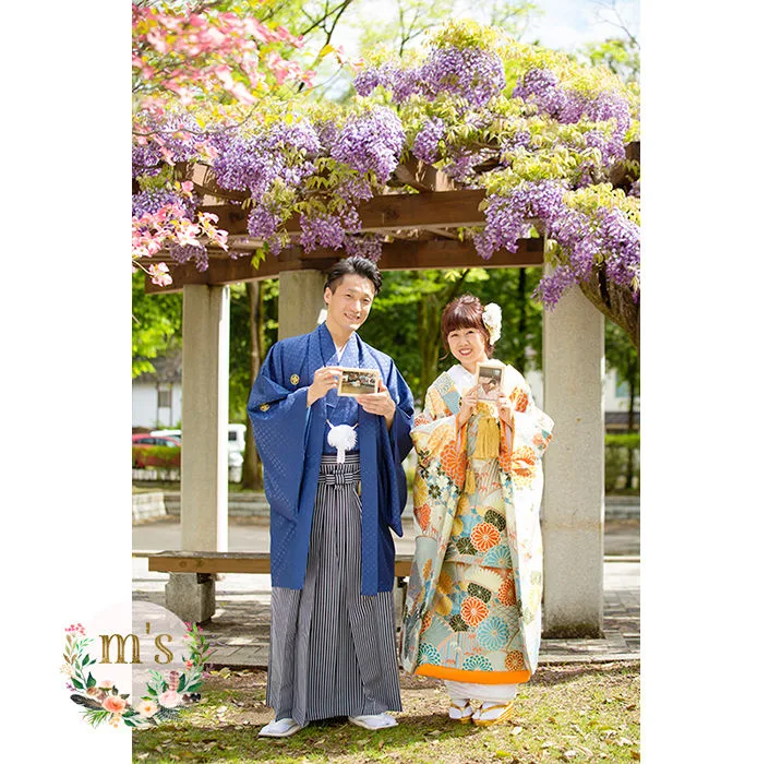 新緑のあがたの森での前撮り