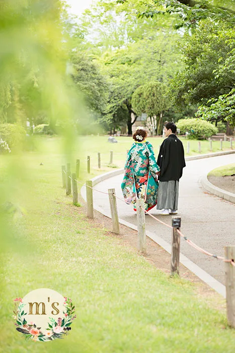 新緑の松本城での前撮り
