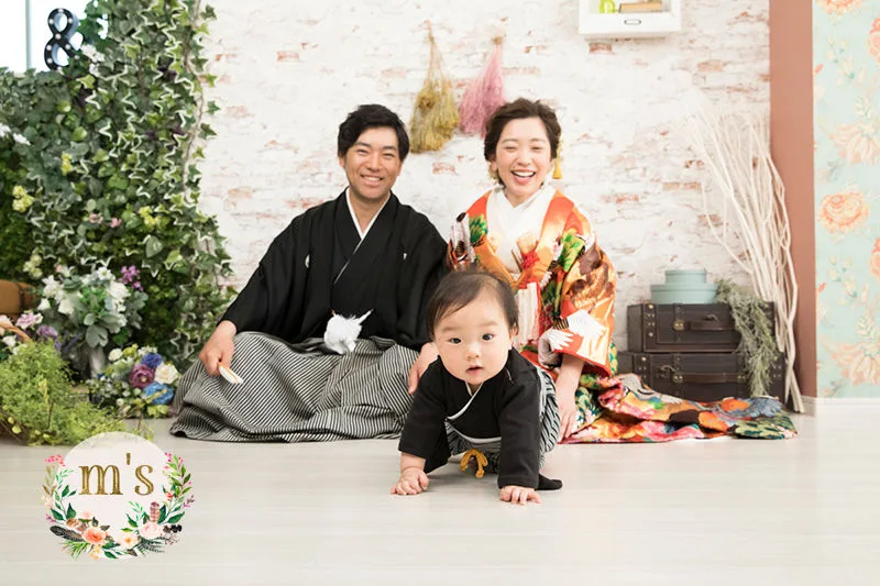 親子で松本城での和装前撮り