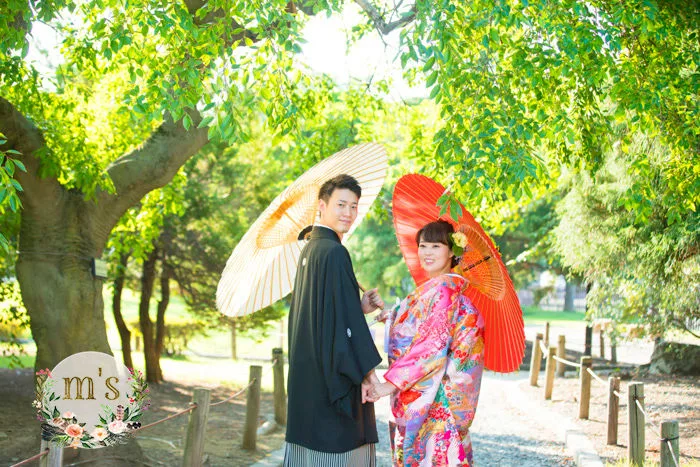 夏の松本城で