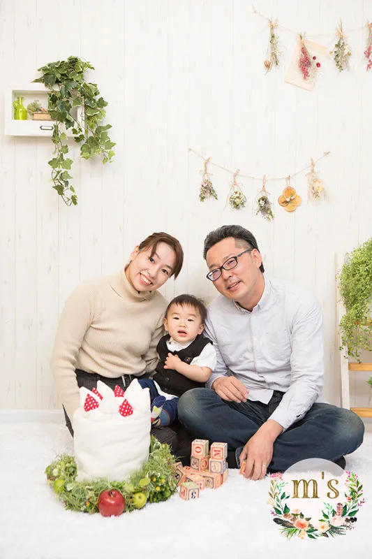 スタジオにて１歳のお誕生日
