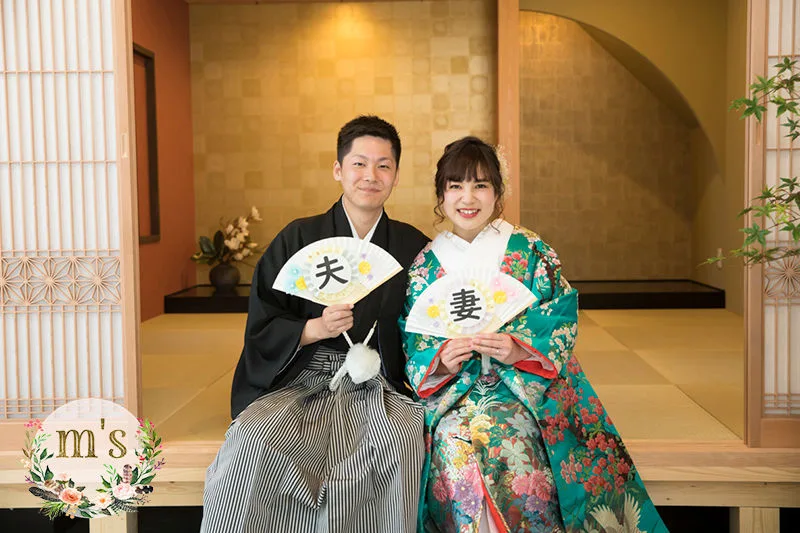桜満開の松本城にて前撮り